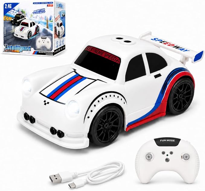 BYTEWAR 3-in-1 Smart RC Car, Smart-Follow RC Drift Car with One-Key Auto Showcase Simulated Sounds and Headlights,USB-C Rechargeable, Kids Toys for Age 3+