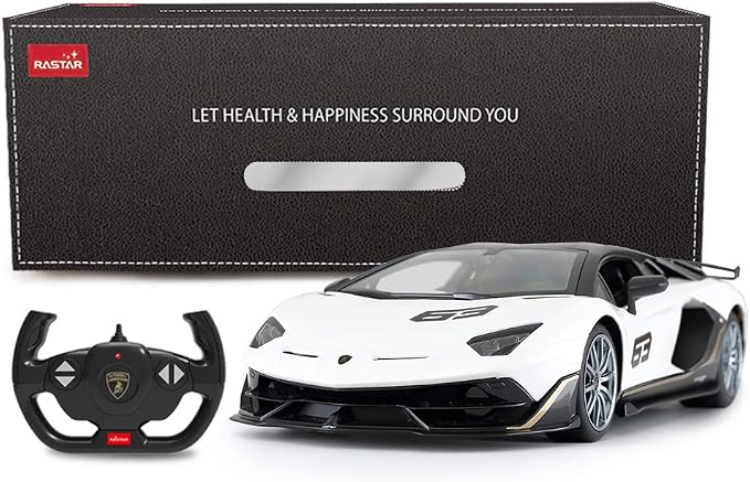 RASTAR Toy Lamborghini Car 1:14 Lamborghini Aventador SVJ Remote Control Model Car, Super RC Sport Racing Car for Kids Boys Gifts, 2.4GHz / White