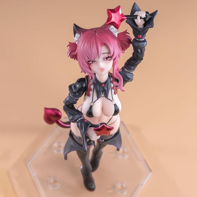 LEBOO EXSSRION 1/12 Action Figures Hoshikawa Neco Witch 6.3'' Movable Collectible Anime Figurine Model Kit, Ages 15+ (Red Version)