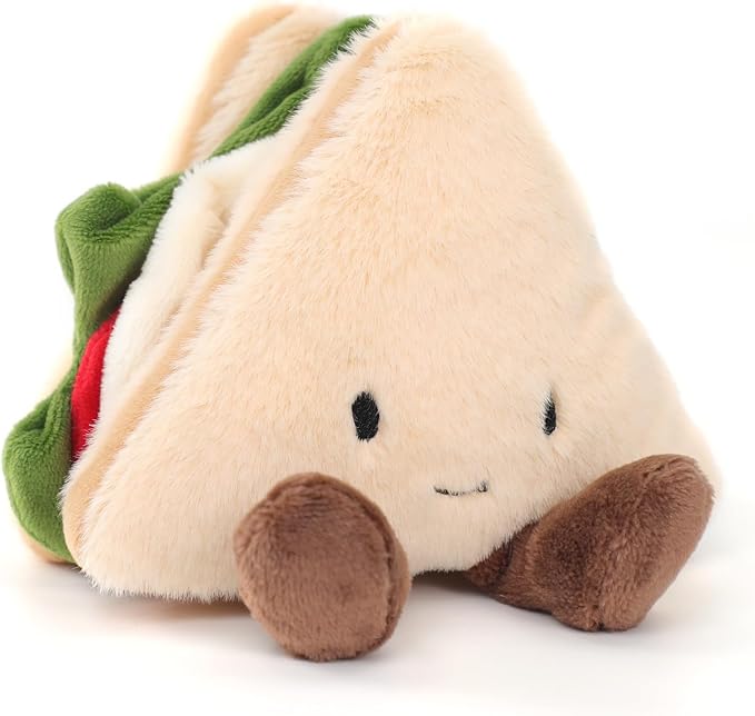 RECUR Sandwich Stuffed Animals Toy, Soft Food Plush,Cute Plushie 8 Inches, Adorable Gift for All Ages