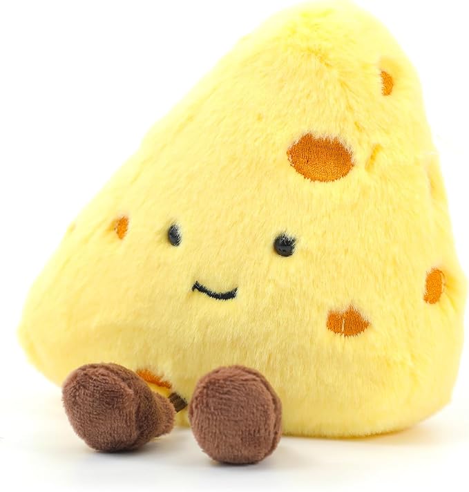 RECUR Plush Cheese Stuffed Animal Toys,Soft Food Plush,Cute Funny Plushie,Adorable Gift for All Ages