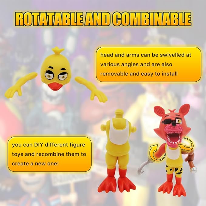 Action Figure Toy, 18 Pcs Game Figures Toys, Movable Joints Toys Dolls, Collectible Figure Gifts for Kids, Colourful