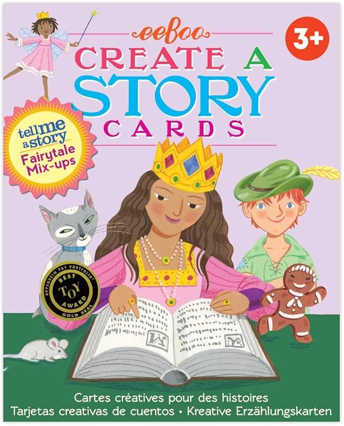 eeBoo: Fairytale Mix Ups Create a Story Pre-Literacy Cards, 36 Cards with Colorful Characters, Encourages Imagination, for Ages 3 and up