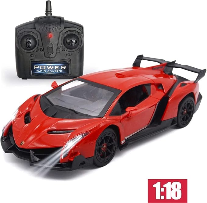 Remote Control Car RC Cars Racing Car 1:18 Licensed Toy RC Car Compatible with Lamborghini Model Vehicle for Boys 6,7,8 Years Old Halloween, red