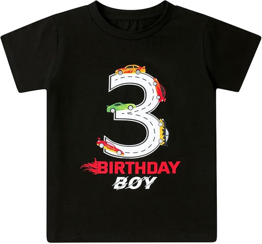 Lovekider 2-5 Years Birthday Boy Shirt Construction Party T-Shirts Excavator Cotton Short Sleeve Tee Dark Grey