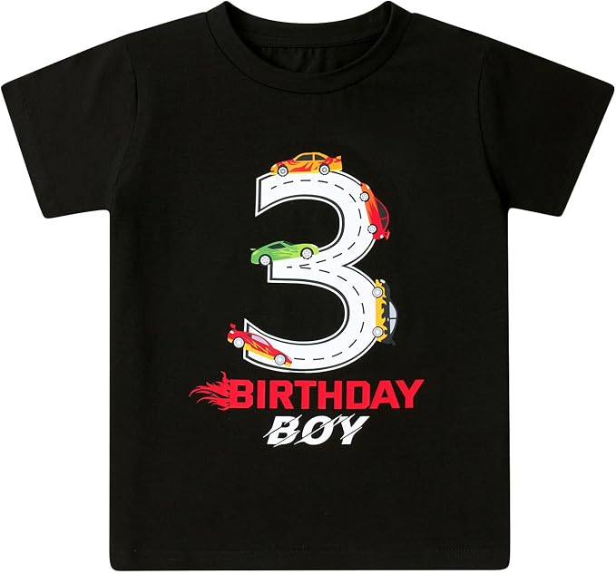 Lovekider 2-5 Years Birthday Boy Shirt Construction Party T-Shirts Excavator Cotton Short Sleeve Tee Dark Grey