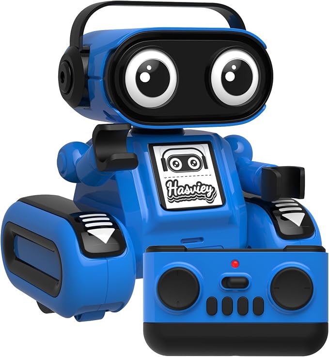 Blue Rechargeable Remote Control Robot Toy for Boys Ages 3+ | Auto Demo, Recording & Repeat, Flexible Head & Arms, Rechargeable RC Robot, Perfect Birthday & Christmas Gift for Little Boys