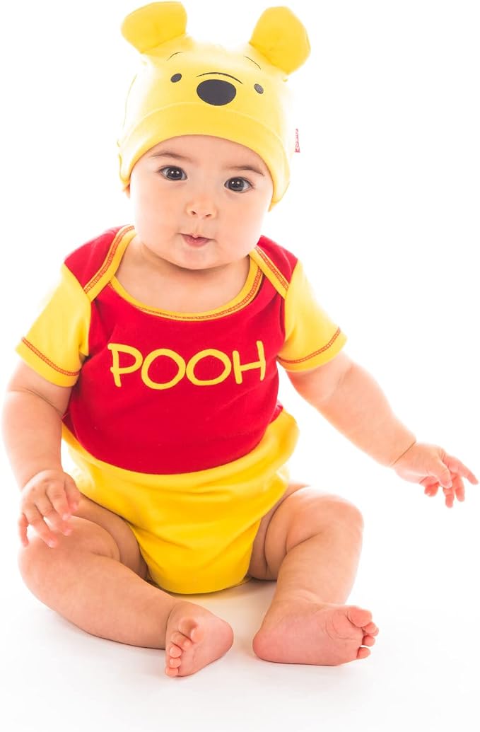 Disney Cosplay Baby Bodysuit and Hat Set Newborn to Infant Sizes (Newborn - 24 Months)