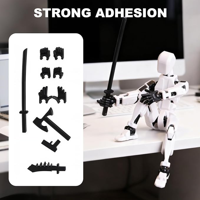 T13 Action Figure Set, 5PCS Already Assembled, Movable Multi-Joints | 3D Printed, Upgraded Tight Joints, for Stop-Motion Animation & Creative Display, Multiple Interchangeable Hands & Weapons