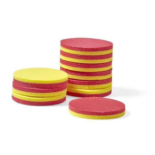 hand2mind Foam Two-Color Counters, Red and Yellow, Manipulatives, Chips, Math Bingo, 200 Count