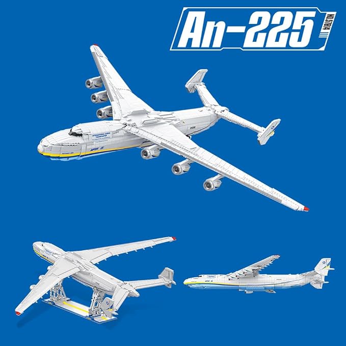 An-225 Large Transport Aircraft Building Blocks Set, MOC Airplane Model Building Kits,WW2 History Military Fan Model Collection Toys Gifts and Adult 5350 PCS