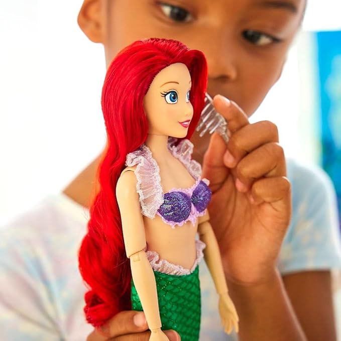 Disney Store Official Ariel Story Doll - 11 Inches - Includes Coloring Book and Additional Dress, Princess Doll in Classic Outfit, Disney Princess Toys