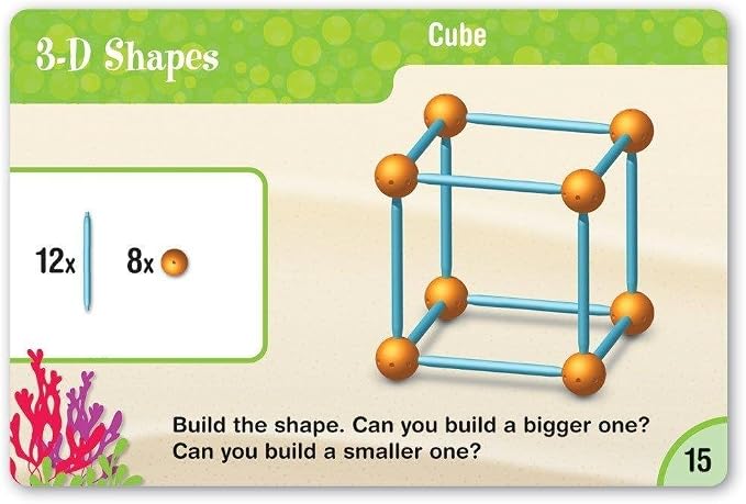 Learning Resources Dive into Shapes! A Sea and Build Geometry Set - Math Manipulatives, 3d Classroom Must Haves, STEM Games, Fine Motor Skills, Science Experiments for Kids, Building Supplies