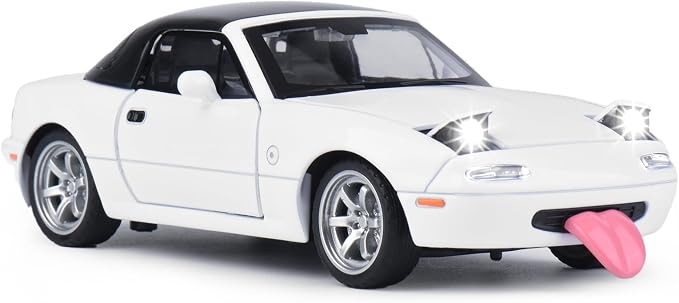 Car Toys for Boys 1 32 Diecast Cars Metal Toy Car,Collectibles Model Car Kits for Adults and Kids,Pull Back Cars with Lights and Sounds,Toy Cars for Boys Age 4-7（White）