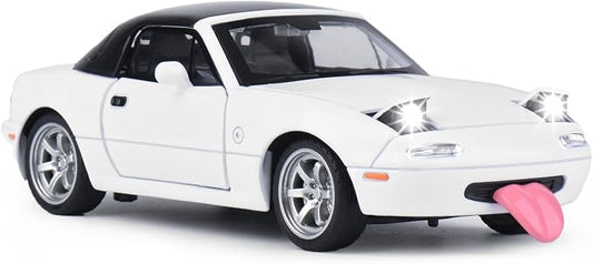 Car Toys for Boys 1 32 Diecast Cars Metal Toy Car,Collectibles Model Car Kits for Adults and Kids,Pull Back Cars with Lights and Sounds,Toy Cars for Boys Age 4-7（White）