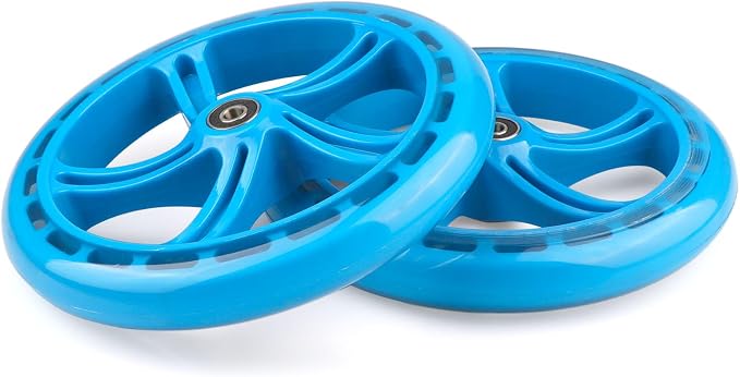 2-Pack 200mm Scooter Replacement Wheels - 8-Inch Wheels for Razor A5, Lascoota, Kid, Youth, Adult Kick Push Scooter (Blue)