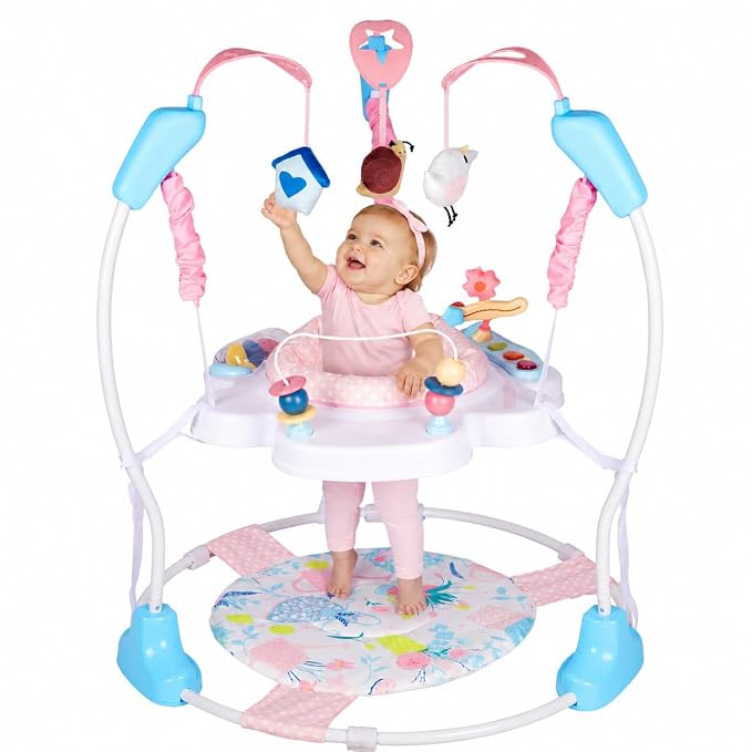 Baby Activity Center, 3-in-1 Grow-with-Me Baby Jumper Activity Center, 360° Rotating Jumper & Bouncer with Interactive Toys, Music, Lights and 3 Adjustable Heights for Babies 6+ Months