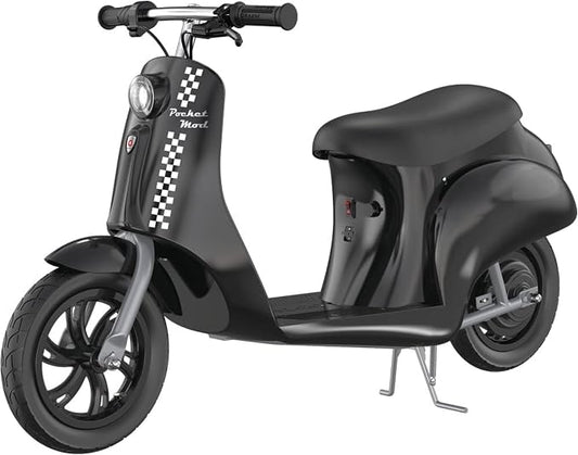 Razor Pocket Mod Classic Miniature Euro-Style Electric Scooter for Ages 8+, Vintage-Inspired Design, High/Low Speed Switch, Up to 80 Minutes Ride Time