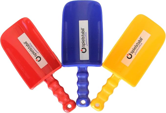 Spielstabil Beach Toys Bundle - Large Sand Scoop Outdoor Play Equipment 3 Pack, Colors Vary, Heavy Duty Sandbox Toys, German-Made Beach Essentials for Kids Ages 2.5 Years and Up