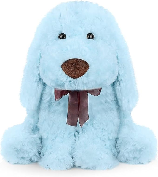 WEIGEDU Blue Goldendoodle Furry Poodle Puppy Dog Blue Stuffed Animal Plush Toys for Kids Boys Girls Birthday Bedtime Xmas Gift, 11.8 inches