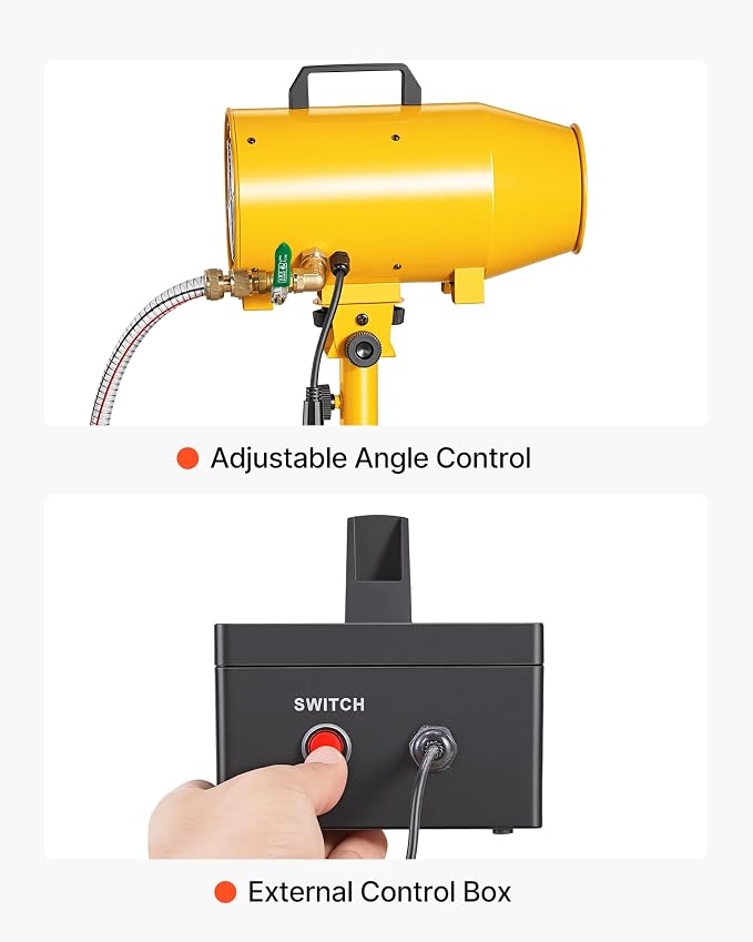 VEVOR Foam Machine, Adjustable Angle Control Foam Cannon Party Machine, Bubble Cannon with Fan & Triangular Structure, Dense Foams Maker for Backyard, Celebrations & Party, Continuous Foams Output