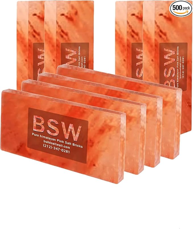 Bulk Himalayan Salt Tiles for Sauna Spa, 8 x 4 x 0.75 Inches, Natural Pink Salt Bricks Stone Blocks for Building Sauna Room, Spa Walls, Massage, Dry Aging, Wellness Centers, Home DIY Decor (30, Pink)