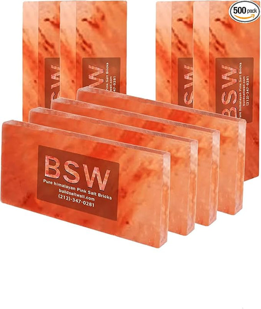 Bulk Himalayan Salt Tiles for Sauna Spa, 8 x 4 x 0.75 Inches, Natural Pink Salt Bricks Stone Blocks for Building Sauna Room, Spa Walls, Massage, Dry Aging, Wellness Centers, Home DIY Decor (10, Pink)