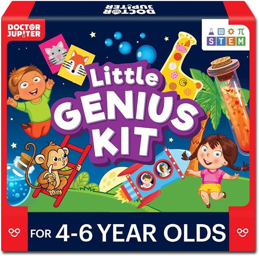 Doctor Jupiter Little Genius Kit | Educational Science Kits, STEM Toys for 4-5-6 Year Old Boys & Girls | Preschool Learning Toys & Activities | Science Experiments, Gifts for Kids 4-5-6 Year Old