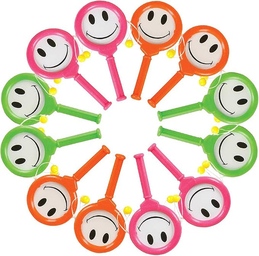 ArtCreativity Smile Hand Drums, Set of 12, Musical Toys for Kids in Assorted Colors, Easy to Play Musical Instruments for Children, Noisemakers for Parties, Music Party Favors and Goodie Bag Fillers