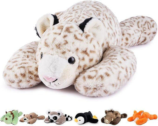 Niuniu Daddy 20" | 3.3 Pound Weighted Snow Leopard Stuffed Animal Plushie for Adults & Kids, Large Weighted Lap Pillow for Comfort, Soft Sensory Stuffy Toy as Gift for Birthday