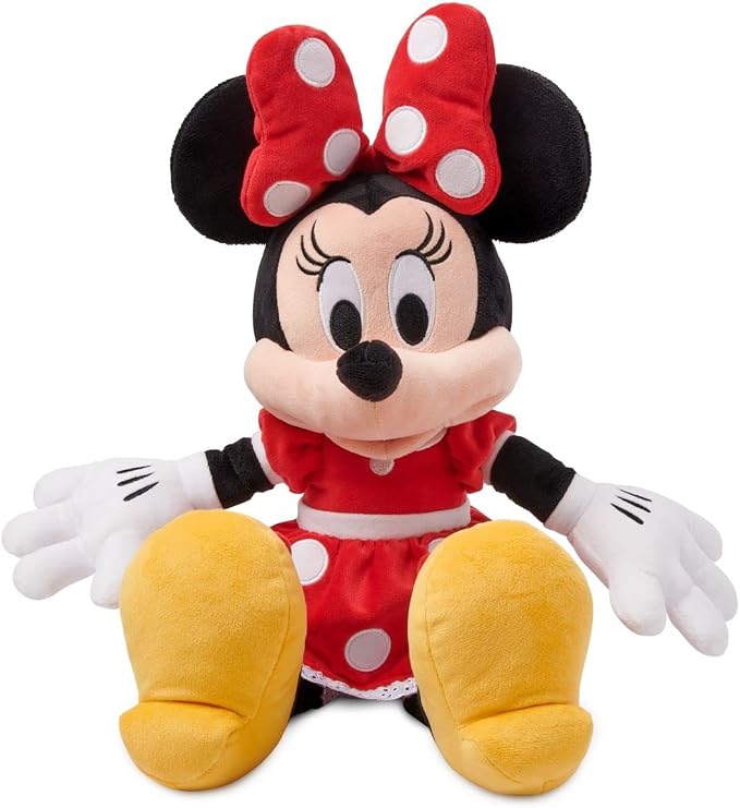 Disney Store Official Minnie Mouse Red Dress Medium Soft Toy for Kids, Cuddly Character with Fuzzy Texture and Embroidered Details, Disney Plushy Suitable for All Ages