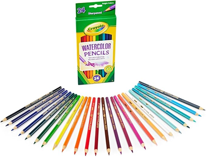 Crayola Watercolor Colored Pencils (24ct), Watercolor Paint Alternative, Watercolor Pencil Set for Kids, Art Supplies, Gift for Kids, 3+