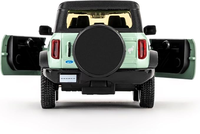 1:36 Ford Bronco Badlands 2dr Toy Car, Diecast Pull Back Model Car, Doors Open, Collection Kids Toy for Aged 3 and up, Mint Green