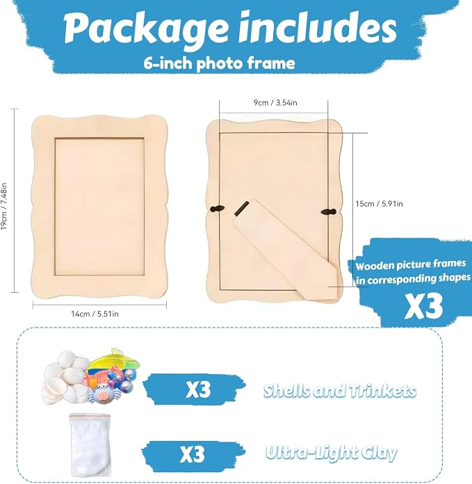 A&H Zier Decorate Your Own Mosaic Picture Frame Kit - 3 Pack DIY Arts & Crafts for Kids Ages 8-12, Valentines Day Gifts for Girls, 5x7 & 4x6 Photo Frames for Adults & Family