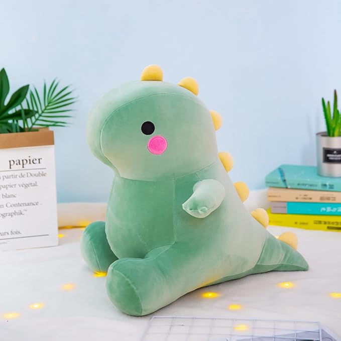 DUANMUL Cute Dinosaur Plush Toys, Fat Dinosaur Stuffed Animals Toys Dolls, Dinosaur Plush Toy Soft Stuffed Animal Dino Plushies Doll Cute Birthday Gifts for Kids Girls Boys (Green,19in)