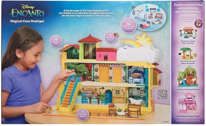 Disney Encanto Magical Madrigal House Playset with Mirabel Doll & 14 Accessories - Features Lights, Sounds & Music!