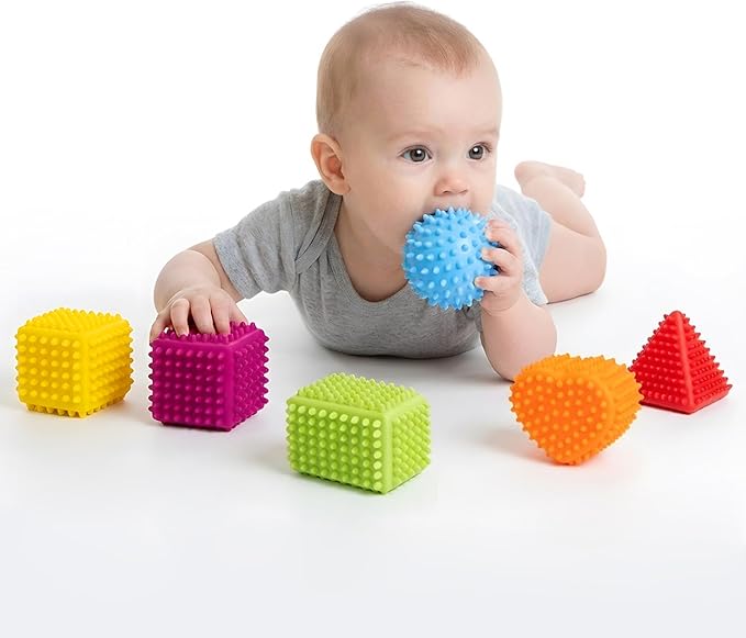 Baby Sensory Balls, 6PCS Soft Textured Spiky Bath Toys 6M+ | Soft Spiky Shapes, Bright Colors, Bath Play, Montessori Toys for Babies 6-12 Months, baby Shower Gifts
