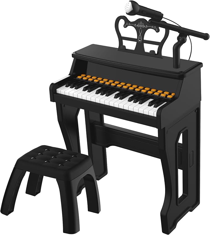 Dollox Keyboard Piano for Kids, Toddler Piano Toys 37 Keys Kid Musical Instruments Electric Keyboard Baby Pianos for Beginners Mini Music Toy with Stool, Birthday Gift for Age 3 4 5 6 Years Old