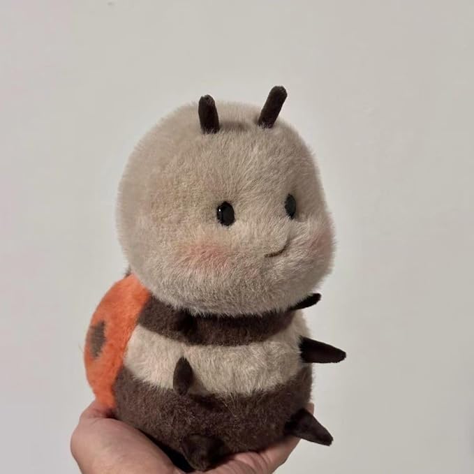 Chubby Smiling Ladybug Plush, Lucky Soft Seven-Spotted Ladybug Plush Toy, Cute Insect Stuffed Animal, The Best Gift for Child and Partners(8 inch)