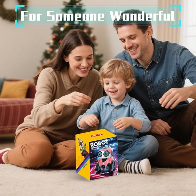 BYTEWAR Robot Toys for Boys Girls, Rechargeable RC Robot with Intelligent Programming Function, Gesture Sensing,Auto-Demonstration, Gift for Kids Age 3+(Pink)