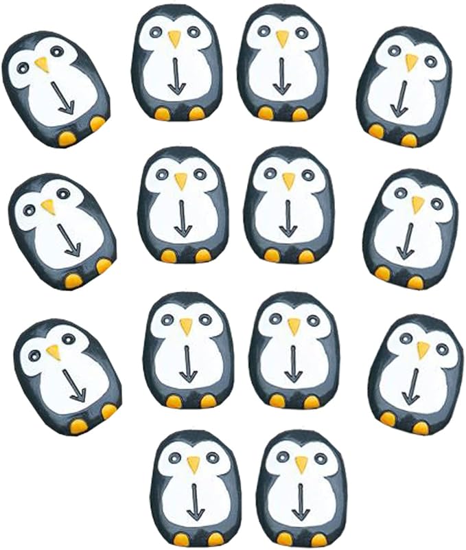 Yellow Door Pre-Coding Penguin Stones, Set of 18