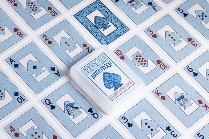 Hoyle Waterproof Playing Cards, Clear Plastic Deck of Cards for Outdoor Card Games, Camping, Beach, Pool & Travel Games (1 Deck) | playing-cards