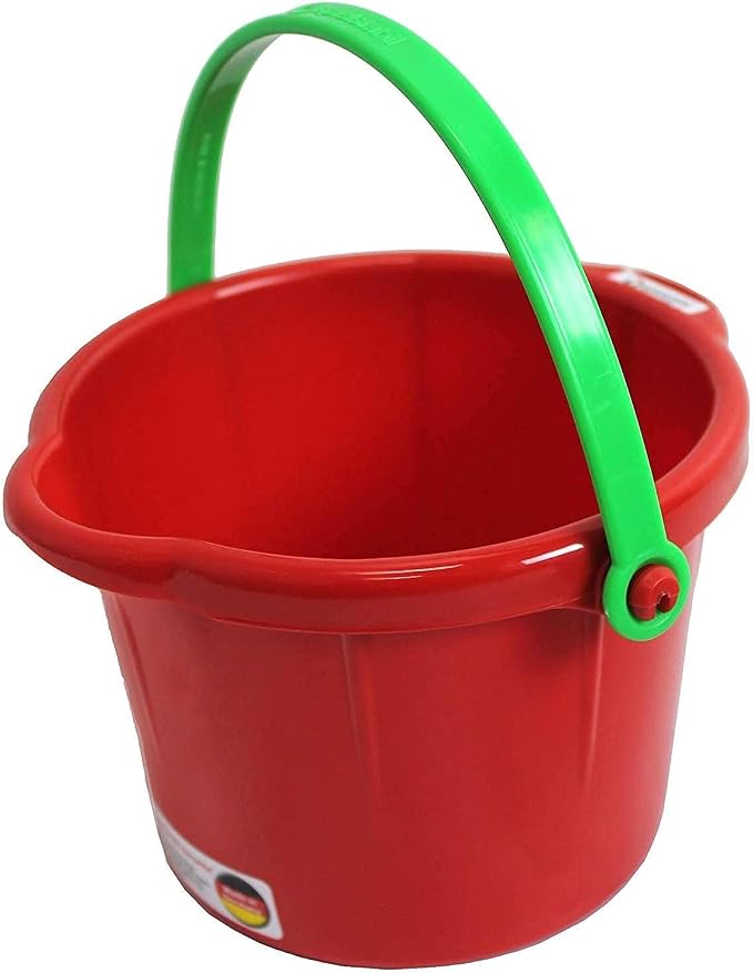 Spielstabil 12 Pack Small Sand Pails (4 Red, 4 Blue, 4 Yellow Beach Buckets) - Each Holds 1.5 Liters - Made in Germany…