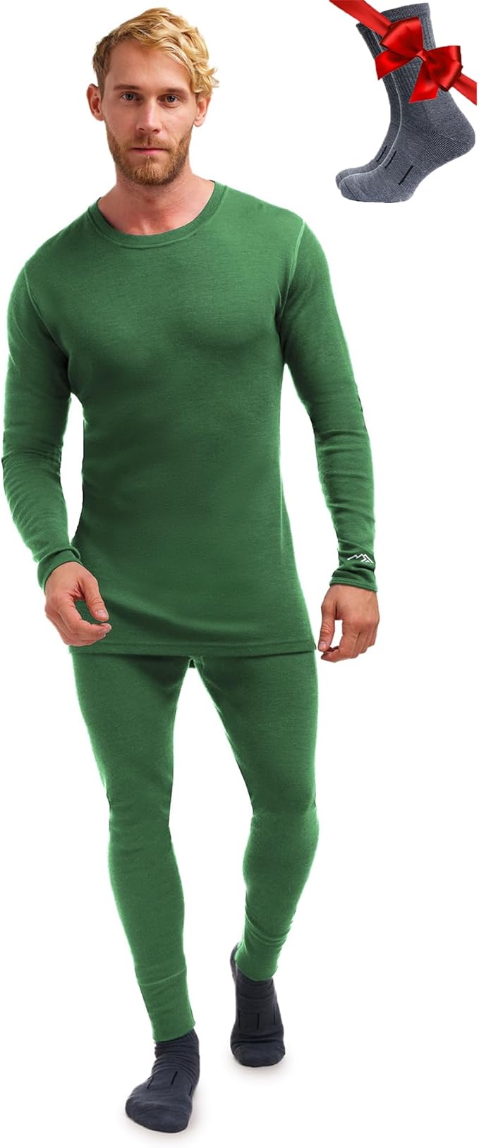 Merino.tech Merino Wool Base Layer Mens Set - Heavyweight, Midweight, Lite Merino Wool Thermal Underwear For Men Top, Bottom