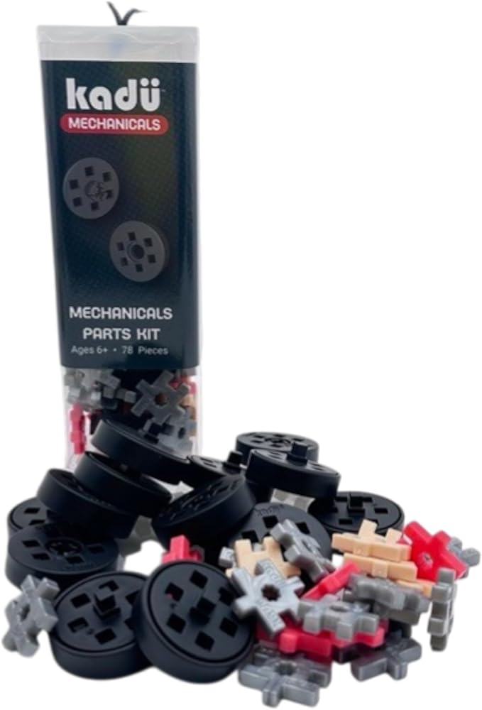 Mechanicals - Parts Kit - 78 Pieces STEM/STEAM Interlocking Connecting Building + Construction Toy, for Open + Imaginative Play Kids Ages 6+