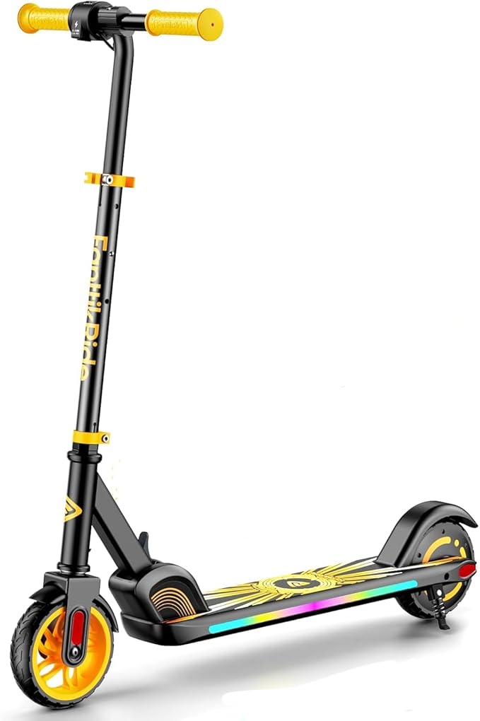 FanttikRide C9 Apex Kids Electric Scooter, Bluetooth Music Speaker, Colorful Light for Kids 8-12, 3.9-5.2 ft, 132 lbs, 5 Miles Range, Up to 40 min Ride Time, 5/8/10 MPH, 3 Adjustable Heights