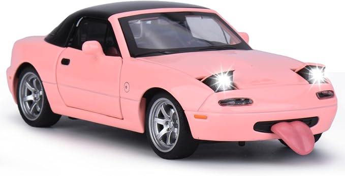 Car Toys for Boys 1 32 Diecast Cars Metal Toy Car,Collectibles Model Car Kits for Adults and Kids,Pull Back Cars with Lights and Sounds,Toy Cars for Boys Age 4-7（Pink）