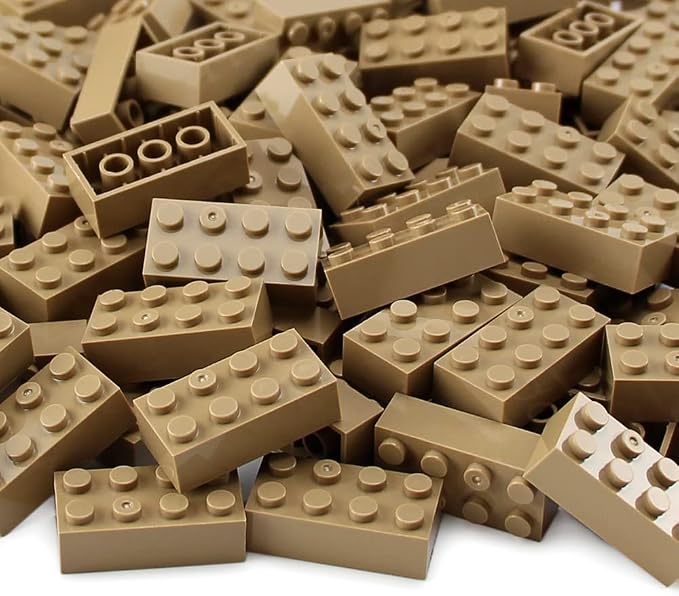 100pcs 2x4 Bricks Dark Tan Classic Pieces Parts Building Creative Play Set Blocks Toy Accessories Compatible with 3001 Major Brands