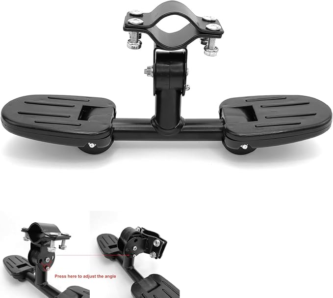 Kick Scooters Footrest with Folding Foot Rest Pegs 3 Wheel Scooter Footrest Pedals for 3 Wheeled Scooter with Foldable Seat Front Mount Never Fall Down 2-in-1 Scooters