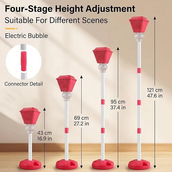 Bubble Machine for Kids Toddlers - 2026 Rechargeable Automatic Bubble Machine with Lights & Music, Bubble Blower with Adjustable Stand up to 47 Inch for Backyard Games, Outdoor Play (Blue)